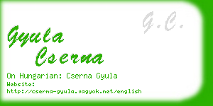 gyula cserna business card